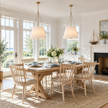 beige flower-patterned fabric chandelier