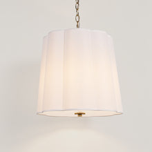 beige flower-patterned fabric chandelier