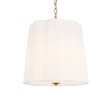 beige flower-patterned fabric chandelier