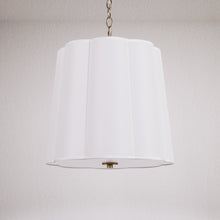 beige flower-patterned fabric chandelier