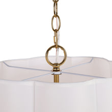 beige flower-patterned fabric chandelier