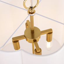 beige flower-patterned fabric chandelier