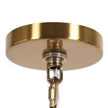 beige flower-patterned fabric chandelier