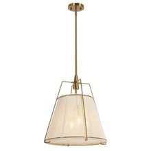 Wire-mesh beige cotton thread chandelier