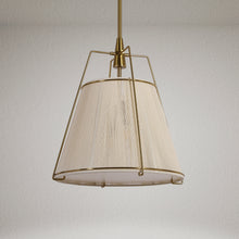 Wire-mesh beige cotton thread chandelier