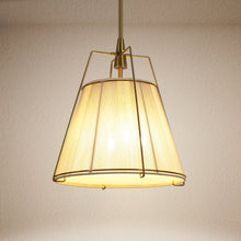 Wire-mesh beige cotton thread chandelier