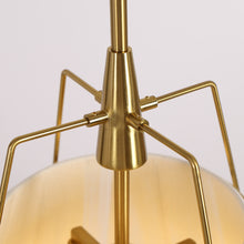 Wire-mesh beige cotton thread chandelier