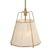 Wire-mesh beige cotton thread chandelier