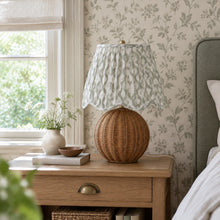 aqua floral table lamp