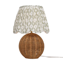 aqua floral table lamp