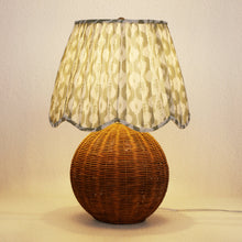 aqua floral table lamp