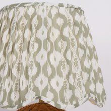 aqua floral table lamp
