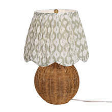 aqua floral table lamp