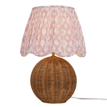 light red floral table lamp