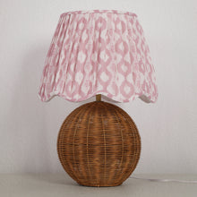 light red floral table lamp