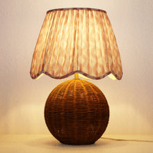 light red floral table lamp