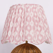 light red floral table lamp