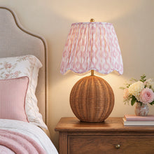 light red floral table lamp