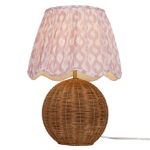 light red floral table lamp