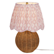 light red floral table lamp