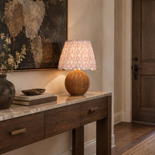 light red floral table lamp