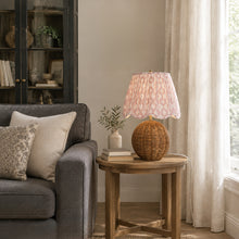 light red floral table lamp