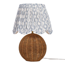 light blue floral table lamp