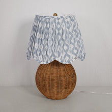 light blue floral table lamp