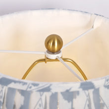 light blue floral table lamp