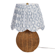 light blue floral table lamp