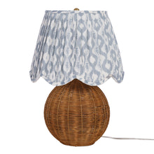 light blue floral table lamp