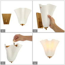 Bright white half-petal glass cover Sconces
