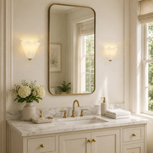 Bright white half-petal glass cover Sconces