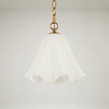 Bright white six-petal glass pendant