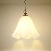 Bright white six-petal glass pendant