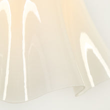Bright white six-petal glass pendant