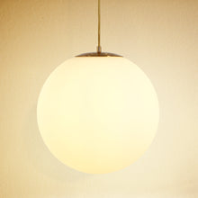 White jade glass ball pendant