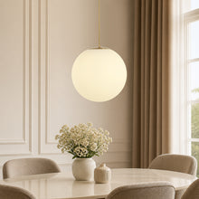 White jade glass ball pendant