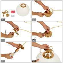 White jade glass ball pendant