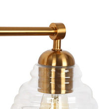 Lacquered Brass Vanity Light with Clear Glass Globe 