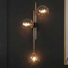 Trinity Satin Gold Clear Glass Wall Lamp 3 Lights 219.99